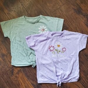 ✨️BUNDLE✨️ Wonder Nation Kids' Short Sleeve Tees - Floral Design - set of 2!
